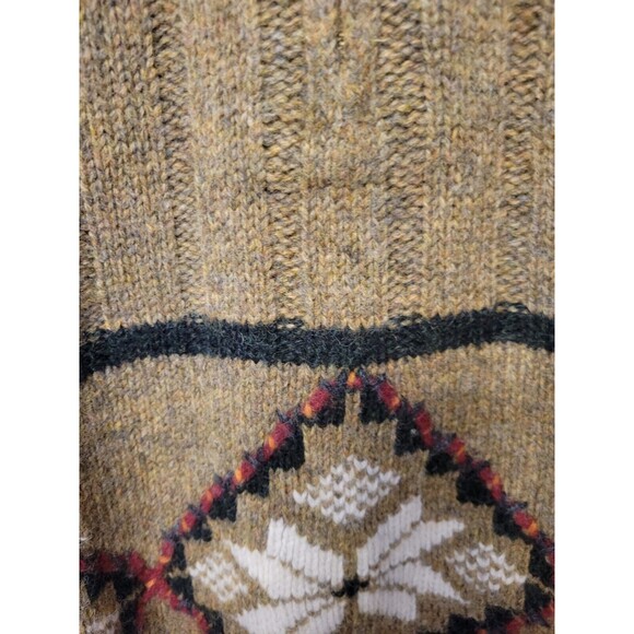 100% WOOL Moda Intl Boho Sweater Green ZiP - Picture 4 of 8